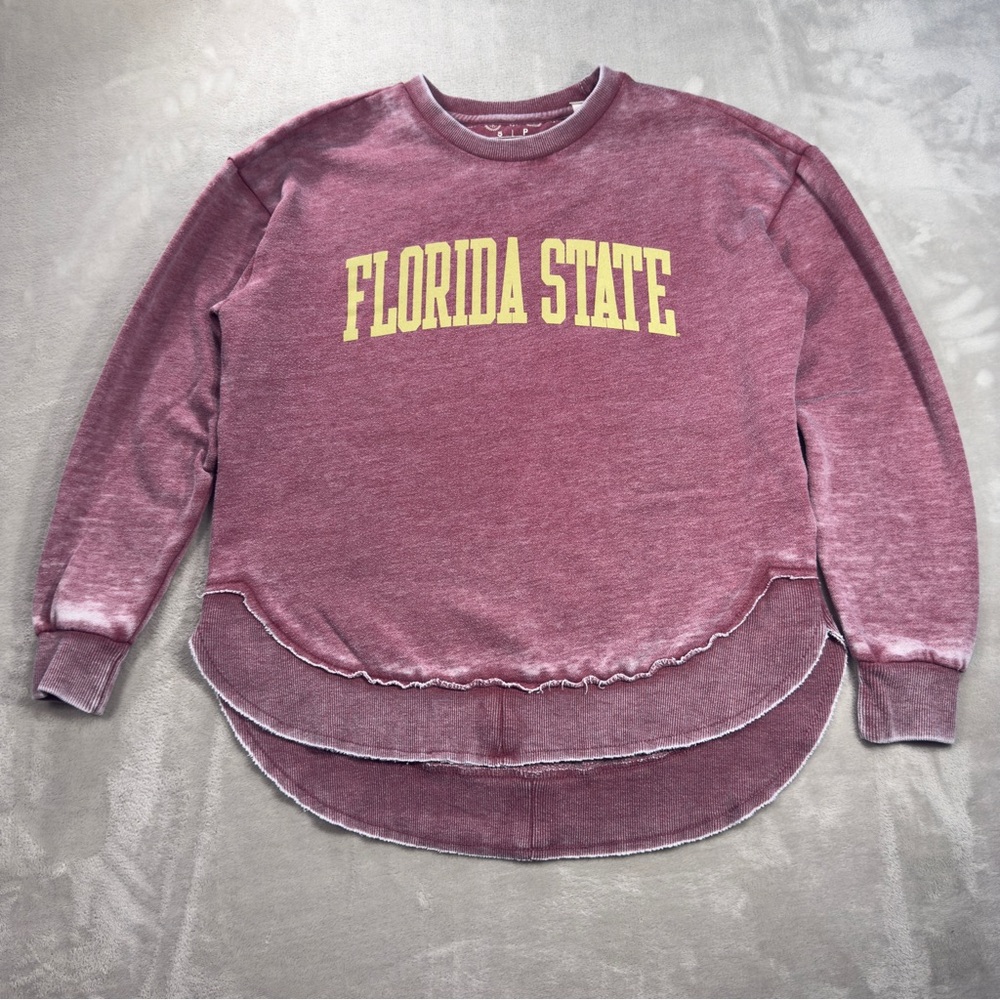 Women's Pressbox Garnet FSU Florida State Seminoles Vintage Wash Sweatshirt